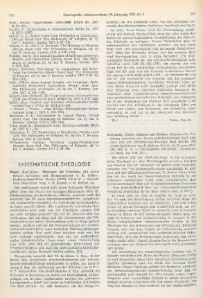 703-704 [Rezension] Weger, Karl-Heinz, Theologie der Erbsünde