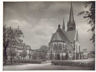 Christuskirche, Rückansicht. Detmold. Kaiser-Wilhelm-Platz, Ansicht von der Hermannstraße