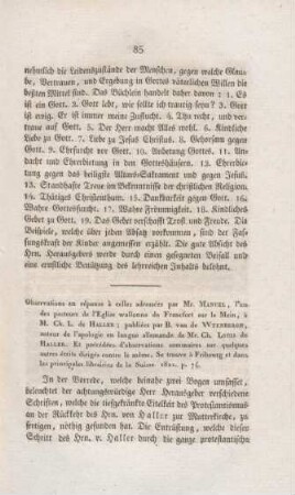 85-91 "Observations en réponse à celles adressées" von M. Manuel