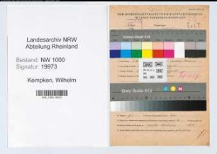 Entnazifizierung Wilhelm Kempken, geb. 03.04.1912 (Sekretaer)