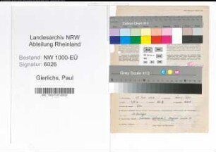 Entnazifizierung Paul Gierlichs, geb. 17.07.1909 (Laborant)
