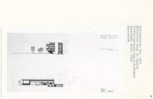 Deutsches Haus (Diplomarbeit bei Karl Wilhelm Ochs), Madrid: Ansicht von Osten 1:200