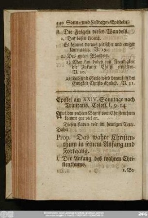 Epistel am XXIV. Sonntage nach Trinitatis. Coloss. 1, 9 - 14.