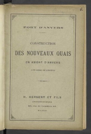 Construction des nouveaux quais en amont d'Anvers