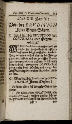 Das XIII. Capitel: Von der Erudition Ihren Gegen-Sätzen.