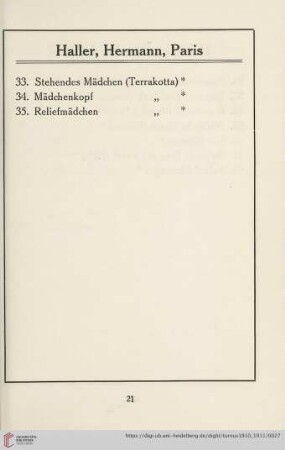 Haller, Hermann, Paris (Nr.33-35)