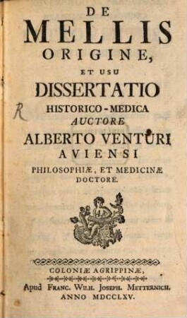 De Mellis Origine, Et Usu Dissertatio Historico-Medica