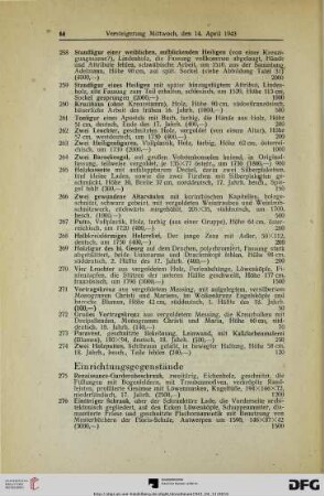Einrichtungsgegenstände (Nr. 275-298)