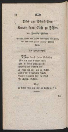 Zusatz zum Schluß-Chor: ...