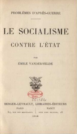 Le socialisme contre l'état