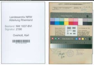 Entnazifizierung Karl Overkott , geb. 20.03.1906 (Ingenieur)