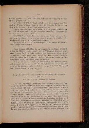B. Optische Glaswaren, sowie optische und wissenschaftliche Instrumente, Uhren etc.