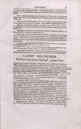 Caput Secundum. De Veteri Disciplina Fuldensi, ejusque Fatis.