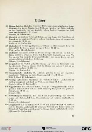 Gläser (Nr. 403-425)