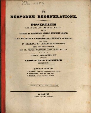 De nervorum regeneratione : Diss. inaug. physiologica