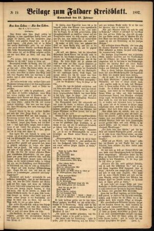 Zweite Ausgabe vom Samstag, den 13. Februar 1897.