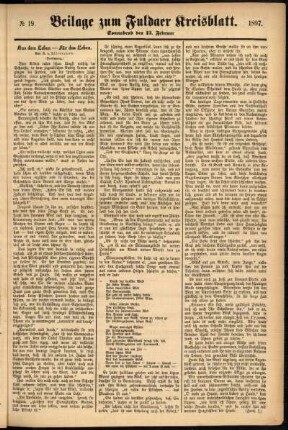 Zweite Ausgabe vom Samstag, den 13. Februar 1897.