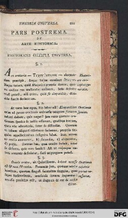 Pars postrema: De arte rhetorica