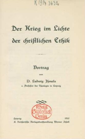 Der Krieg im Lichte der christlichen Ethik