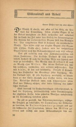 Willenskraft und Arbeit