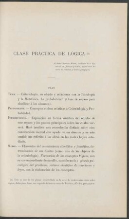 Clase práctica de Lógica