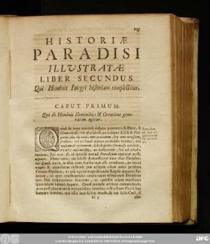 Liber Secundus. Qui Hominis Integri historiam complectitur.