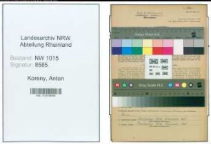 Entnazifizierung Anton Koreny , geb. 09.04.1902 (Oberingenieur)