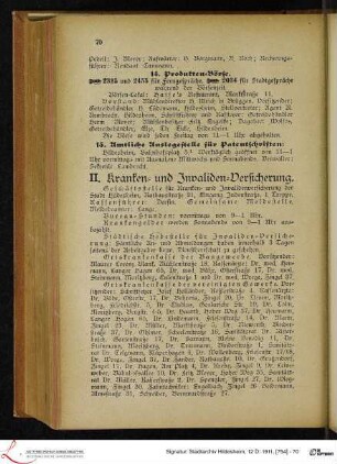 II. Kranken- und Invaliden-Versicherung.
