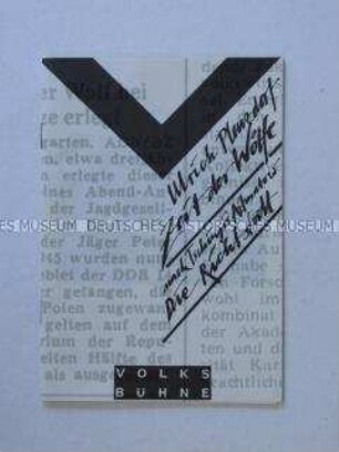 Programmheft der Volksbühne Berlin zum Theaterstück "Zeit der Wölfe"