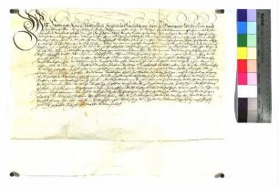 Graf Frobenius zu Helfenstein belehnt Mang Fetzer von und zu Oggenhausen mit der Ostermühle und Ranenkopfs-Sölde zu Nau (Langenau) sowie einen Hof zu Sontheim.