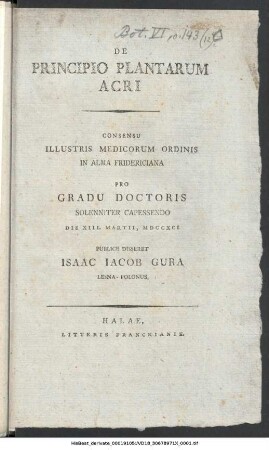 De Principio Plantarum Acri