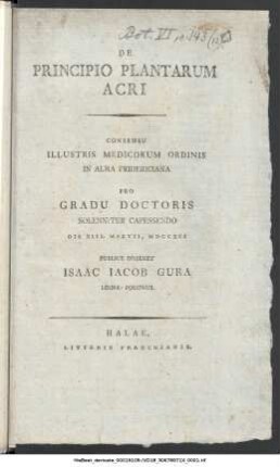 De Principio Plantarum Acri