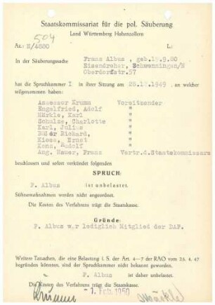 Albus, Franz