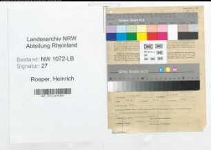 Entnazifizierung Heinrich Roeper , geb. 06.06.1900 (Angestellter)