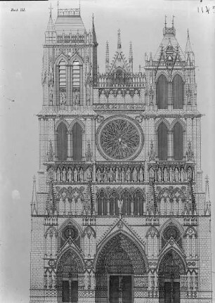 Aufriß der Westfassade der Kathedrale zu Amiens