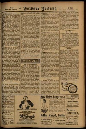 Zweite Ausgabe vom Dienstag, den 18. Januar 1916.