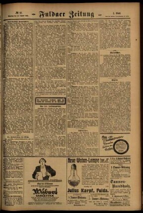 Zweite Ausgabe vom Dienstag, den 18. Januar 1916.