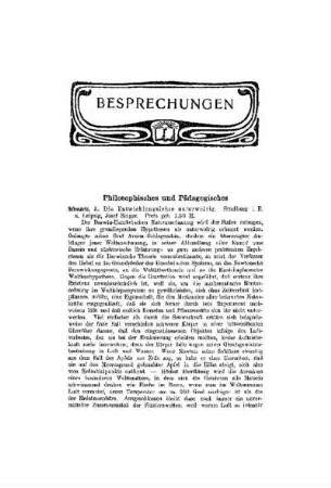 Besprechungen : Philosophisches und Pädagogisches