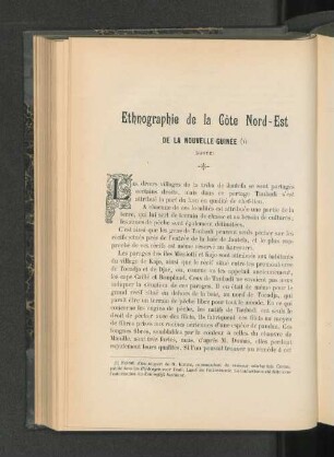 Ethnographie de la Cote Nord-Est De La Nouvelle-Guinée.