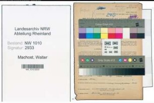 Entnazifizierung Walter Machost , geb. 06.03.1906 (Techn.Angestellter)