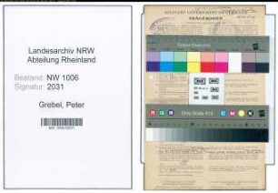 Entnazifizierung Peter Grebel , geb. 30.05.1902 (Zollbeamter)