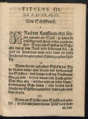 Titulus III. De Naufragio.