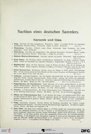 Nachlass eines deutschen Sammlers (Nr. 1-151)