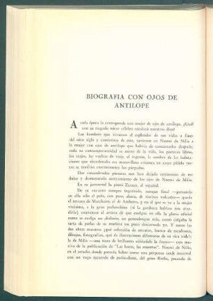 Biografía con ojos de antilope