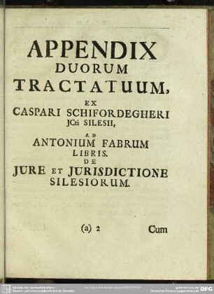 Appendix Duorum Tractatuum