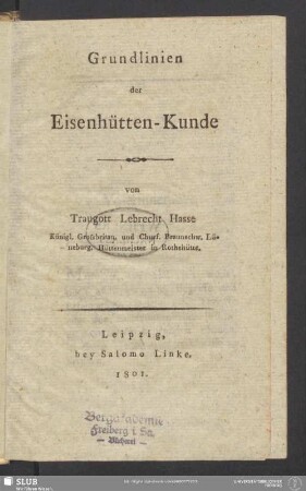 Grundlinien der Eisenhütten-Kunde
