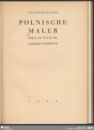 Polnische Maler des 19. und 20. Jahrhunderts : Ausstellung