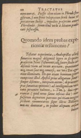 Quomodo idem probas experientiae testimonio?