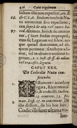 Caput XXX. De Codicillis Nutu conficiendis.