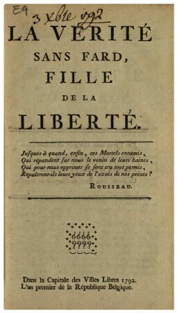 LA VÉRITÉ SANS FARD, FILLE DE LA LIBERTÉ